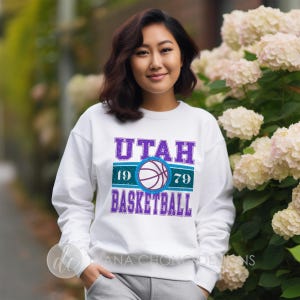 Utah Jazz Vintage Sweatshirt, Jazz Basketball Game Day Sweatshirt, Utah Basketball NBA Shirt, Utah Jazz Basketball Fan Gift, NBA Gifts