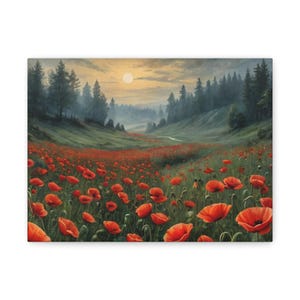 Poppy Field Canvas Wall Art, Floral Home Decor, Nature Print, Living Room Decor, Gift for Garden Lovers