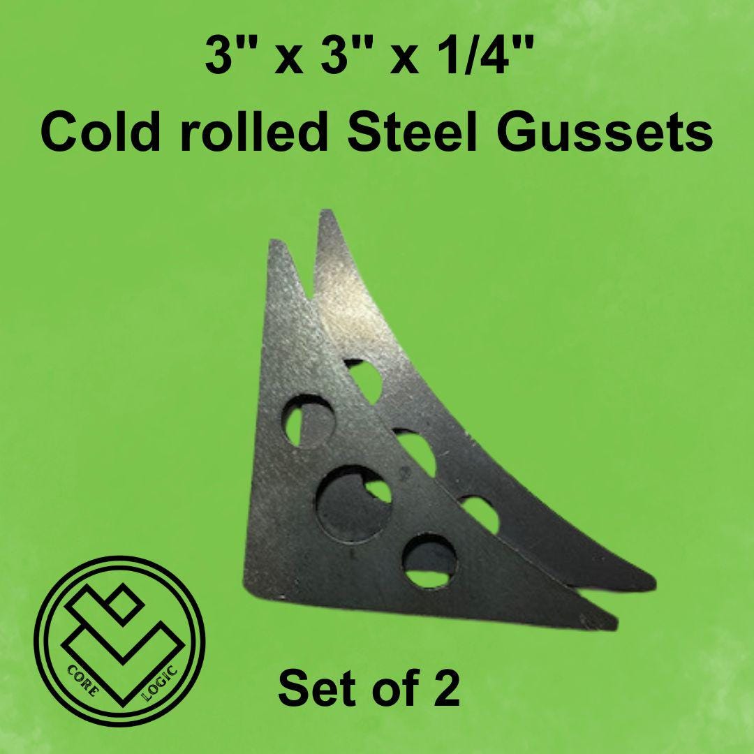 Roll Cage Gusset 2"x2"x 3/16" -Set Of (6) Steel Gussets, Cold Rolled