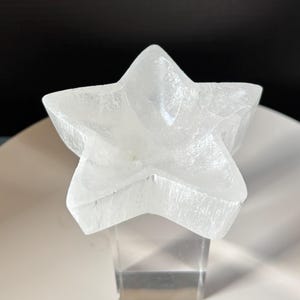 Selenite Crystal Pyramid Carving - Natural Hand Carved - Healing Energy - Gypsum - Satin Sat - Home Decor