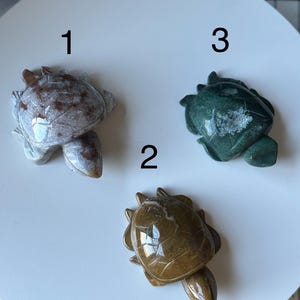 Hand Carved Jasper Turtle: Natural Crystal Carving