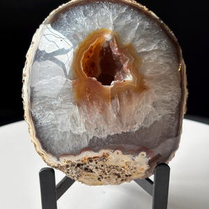 High Grade Sugary Druzy Agate Geode - Natural and Hand Carved - XL Druzy Agate - Home Decor - Brazilian Agate