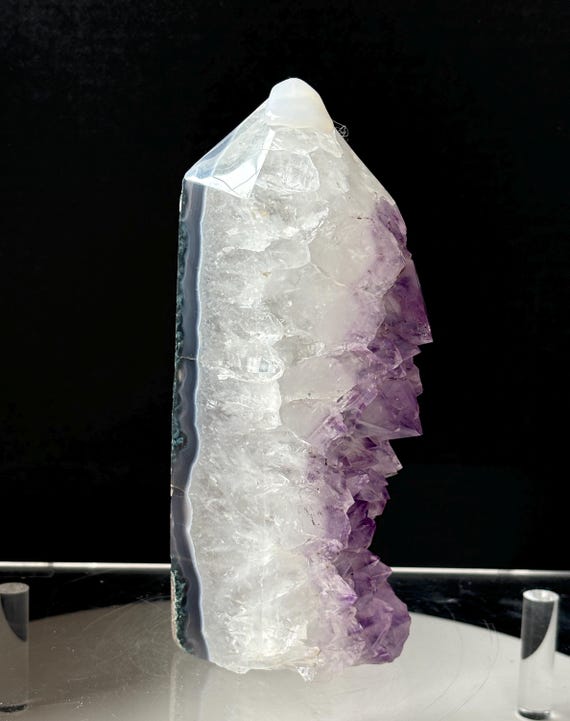 天然アメジストラージポイントタワークラスター - 天然パープル