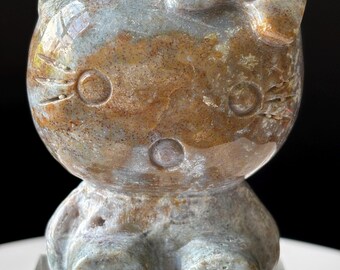 Ocean Jasper Hello Kitty Crystal Carving - Natural Crystal - Home