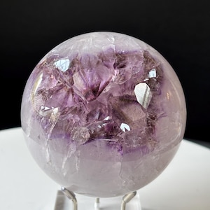 High Quality Brazilian Amethyst Stone Crystal Sphere - Natural Cluster Druzy Sphere - Large Shiny Points - Home Decor