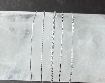 Dainty 925 Sterling Silver Chain Necklace - 17-18”