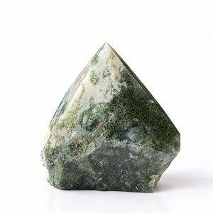Moss Agat Chunky Point: Halvpolerad kristall, Heminredning
