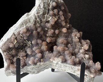 Top Grade Brazilian Zeolite on Stand: Rainbow Crystal Specimen, Statement Piece, Home Decor
