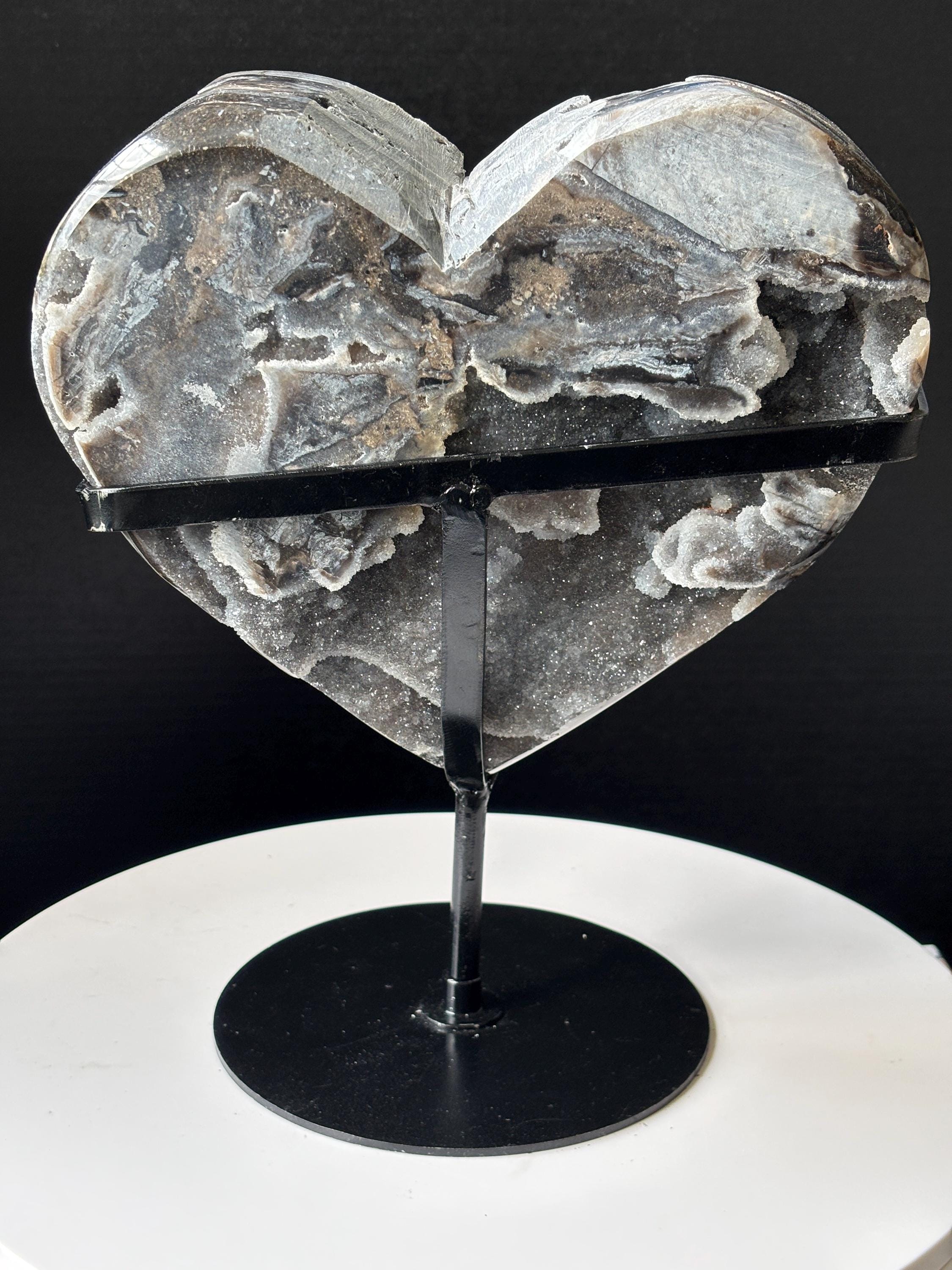 XXL Druzy Sphalerite Heart on Stand: Hand Carved Home Decor - Etsy