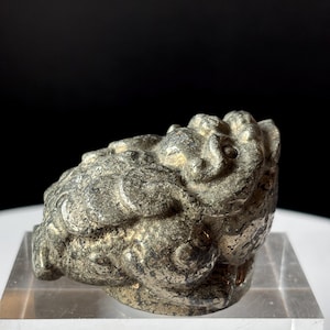 Beautiful Pyrite Money Toad Crystal Carving - Natural and Hand Carved - Home Decor - Good Luck Frog