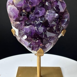 Top Grade XL Brazilian Druzy Amethyst Big Point Cluster on Stand - Home Decor - Statement Piece - Geode
