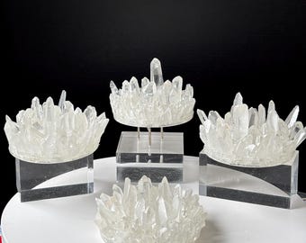High Grade Brazilian Quartz Point Candle Holder - Natural Specimen - Clear Quartz Candle Holder - Votive Candle - Home Decor