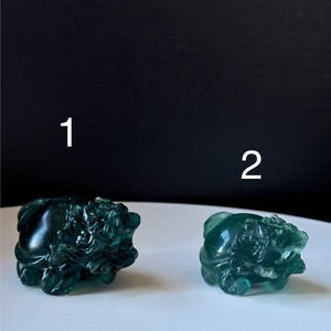 Fluorite Dragon Turtle Crystal Carvings, Natural and Hand Carved, Blue & Rainbow