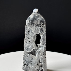 Hand Carved Druzy Sphalerite Tower: High Grade Natural Zinc Ore