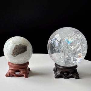 Hand Carved Wooden Crystal Sphere Holder - Decorative Wood Sphere Stand - Home Decor