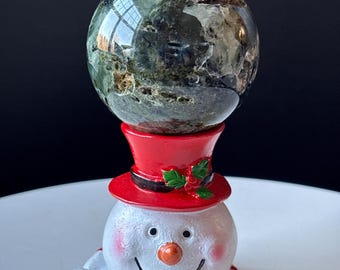 レッドボルケーノアゲートクリスタルスフィア：フットボールアゲート