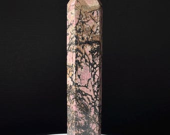 Rhodonit Kristall Turm: XL Obelisk - Home Decor