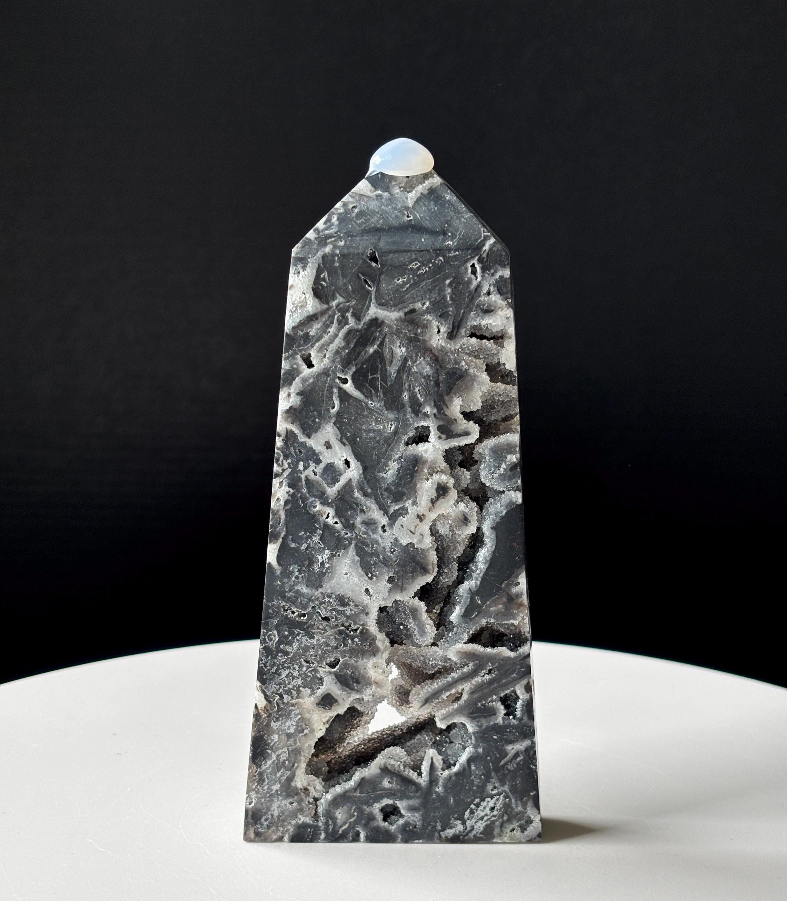 Hand Carved Druzy Sphalerite Tower: Natural Home Decor - Etsy