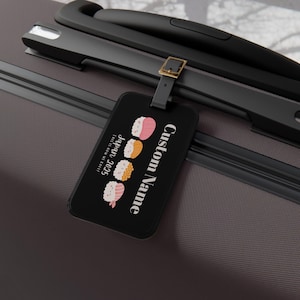 Custom Luggage Tag for Matching Family Vacation, Matching Group Bag Name Tag for Sushi Lovers, Personalized Baggage ID for Family Trip Japan