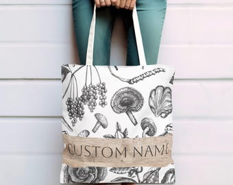 Custom Tote Bag with Retro Graphic Gift For Vegetable Lovers, Personalized Shopping Bag for Mom, Custom Teacher Appreciation Gift, Vegan