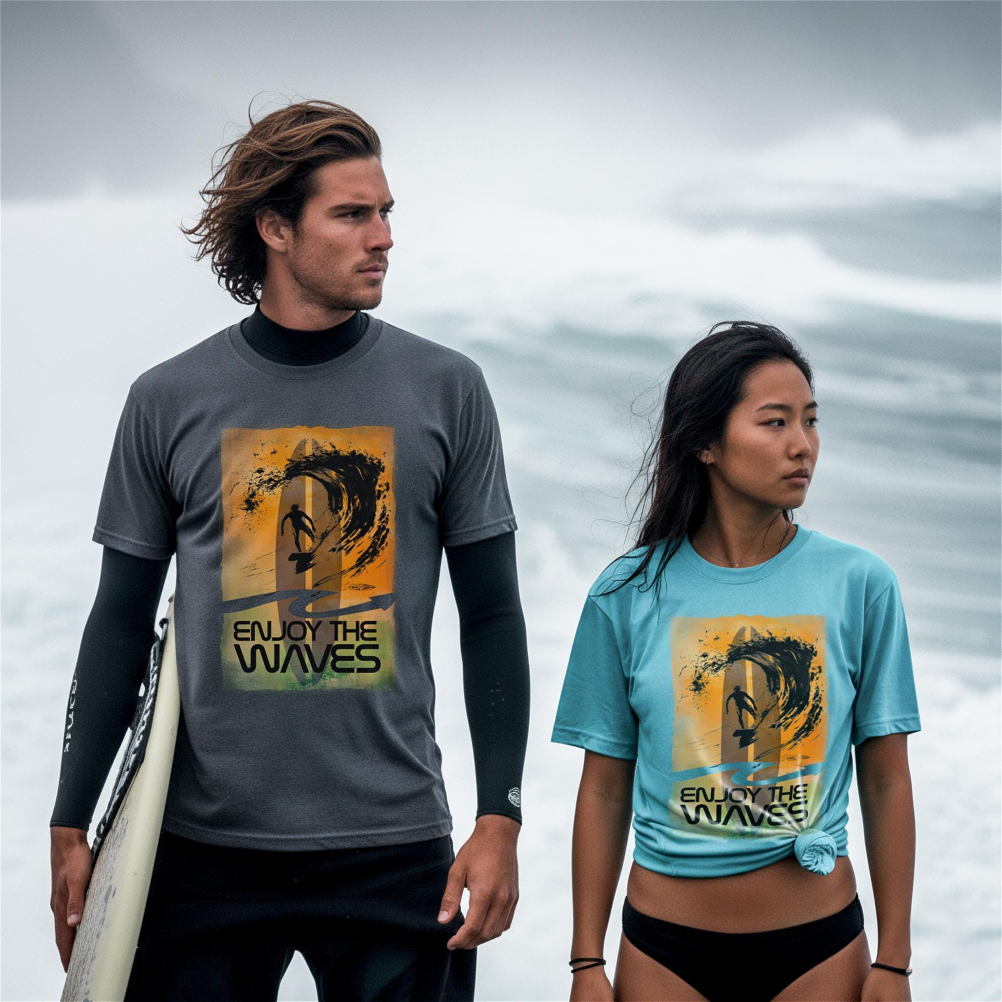 Surf T-shirt, Enjoy the Waves - Unisex Ultra Cotton Tee, Beach Tee