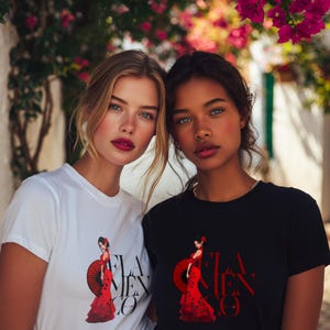 Mari Loli Flamenco Dancer T-Shirt | Modern Spanish Art Tee for Women