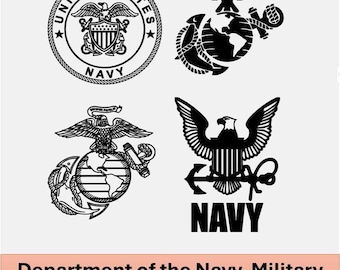 Navy and Marine Military Logo SVG Bundle | Navy Marines Digital Download | America Support File | Instant Download