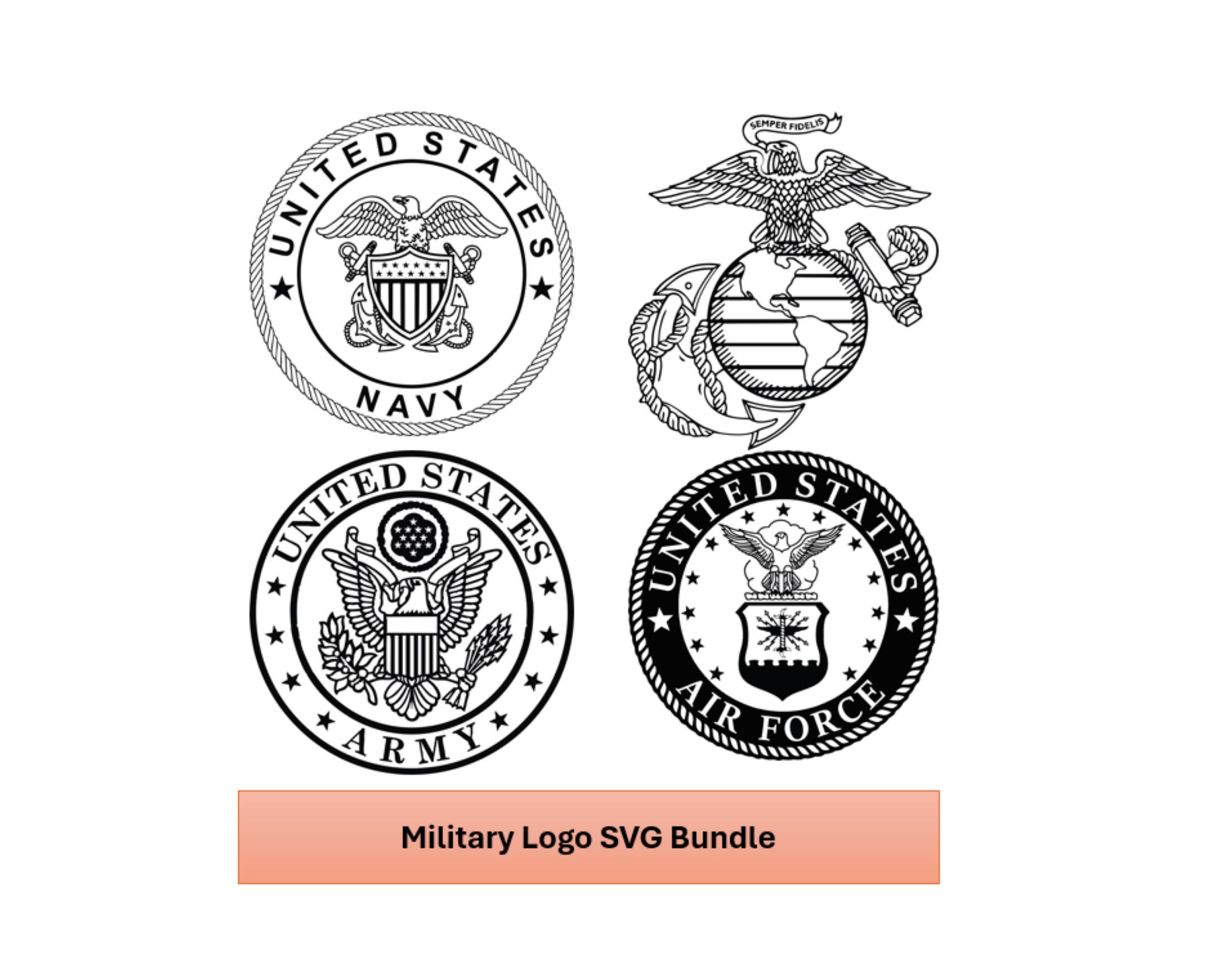 【U LAN】Military Logo Banding Set Bottom 4'' - 14'' / United States Navy / Laser Cut Logo - Etsy
