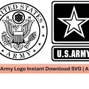 Armémilitärlogotyp SVG AI-paket: Patriotisk digital nedladdning