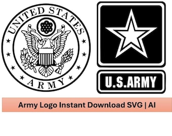 Army Military Logo SVG AI Bundle: Patriotic Digital Download
