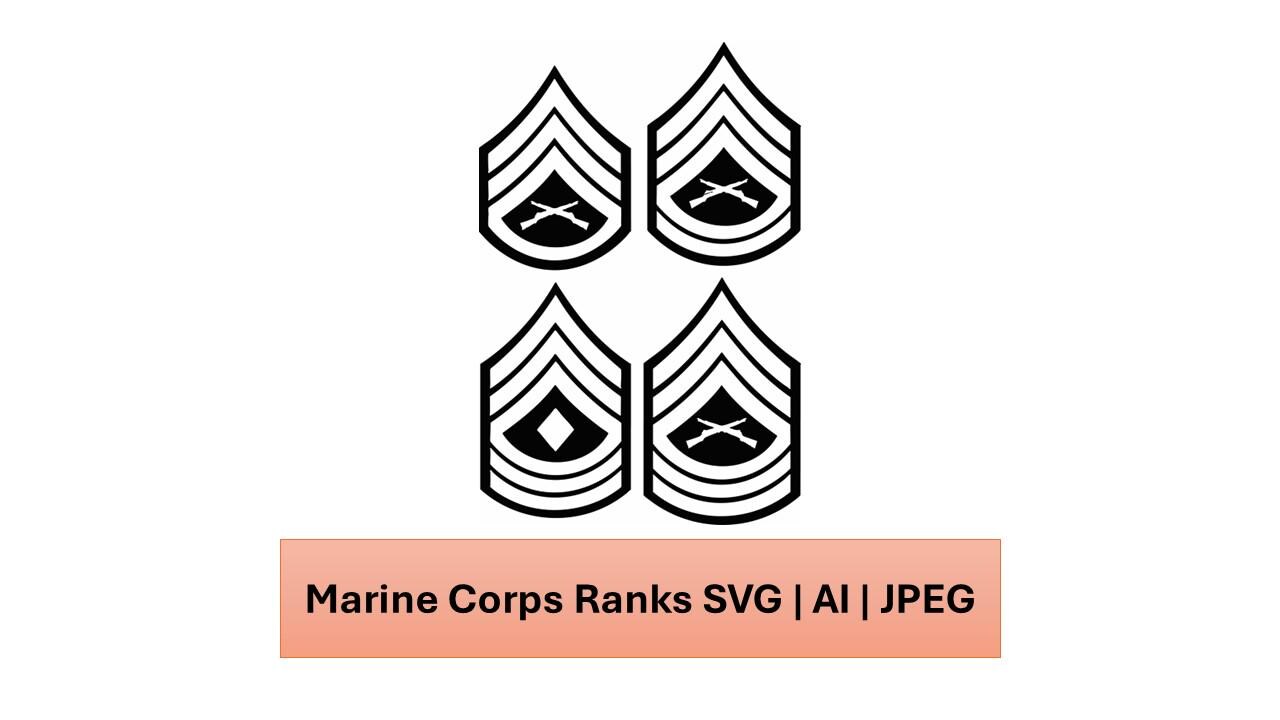 Marine Enlisted Rank SVG Adobe Illustrator JPEG | Military Files | Digital Files | Instant Download | Marine Corps Digital Design