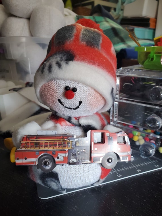 Fireman Firefighter Themed Snowman Firetruck - Etsy