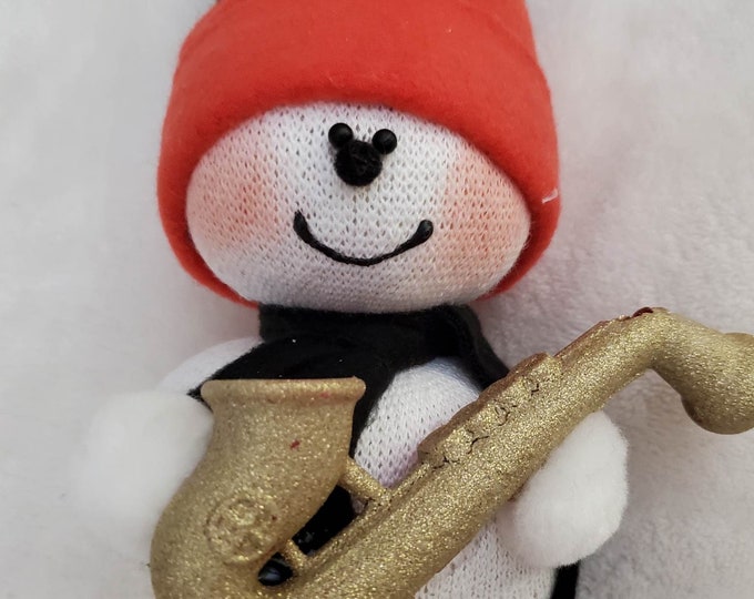 Saxophone Snowman Musical Holiday