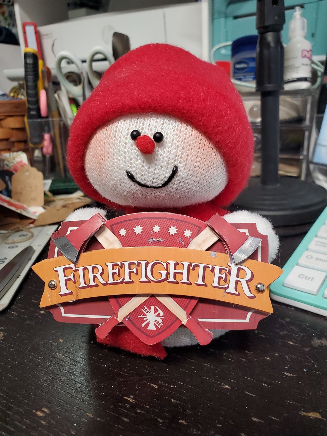 Fireman Firefighter Themed Snowman - Etsy