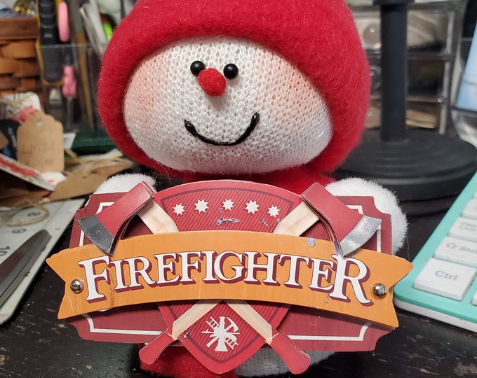 Fireman Firefighter Themed Snowman