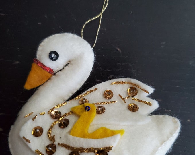 Felt Swan Ornament Nursery Christmas Gift Bird Lover