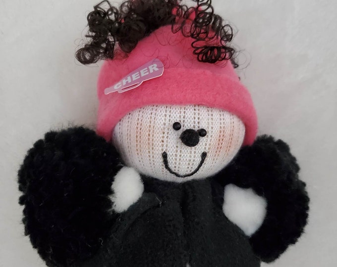 Pink and black color themed Cheerleader Dance team Snowman