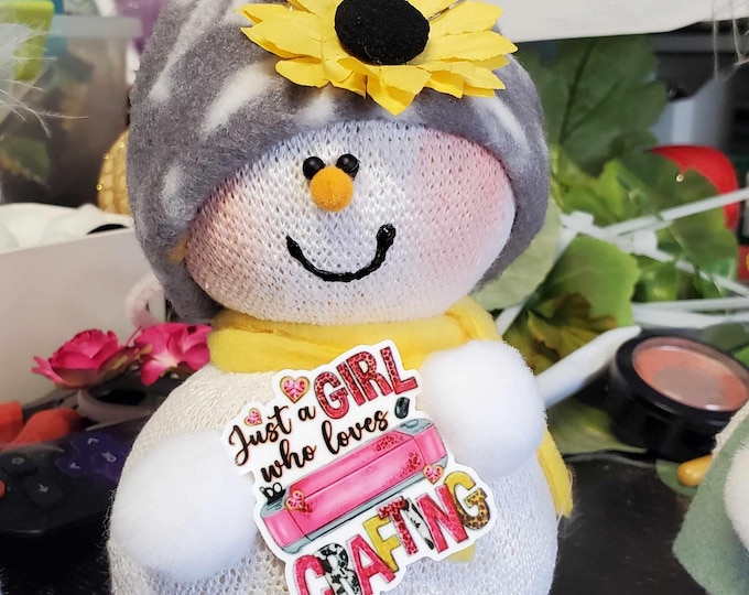 Crafty Girl Snowman Sunflower hat Scrapbooking theme