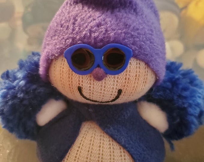 Cheerleader Snowgal Team Spirit Blue and Purple Themed Sunglasses Ready to ship