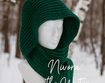 Nivora Hooded Scarf Crochet Pattern: Balaclava or Hood (PDF)