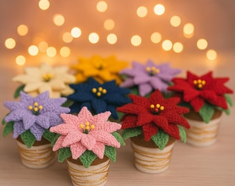 Crochet Christmas Poinsettia: Amigurumi Holiday Yarn Flower