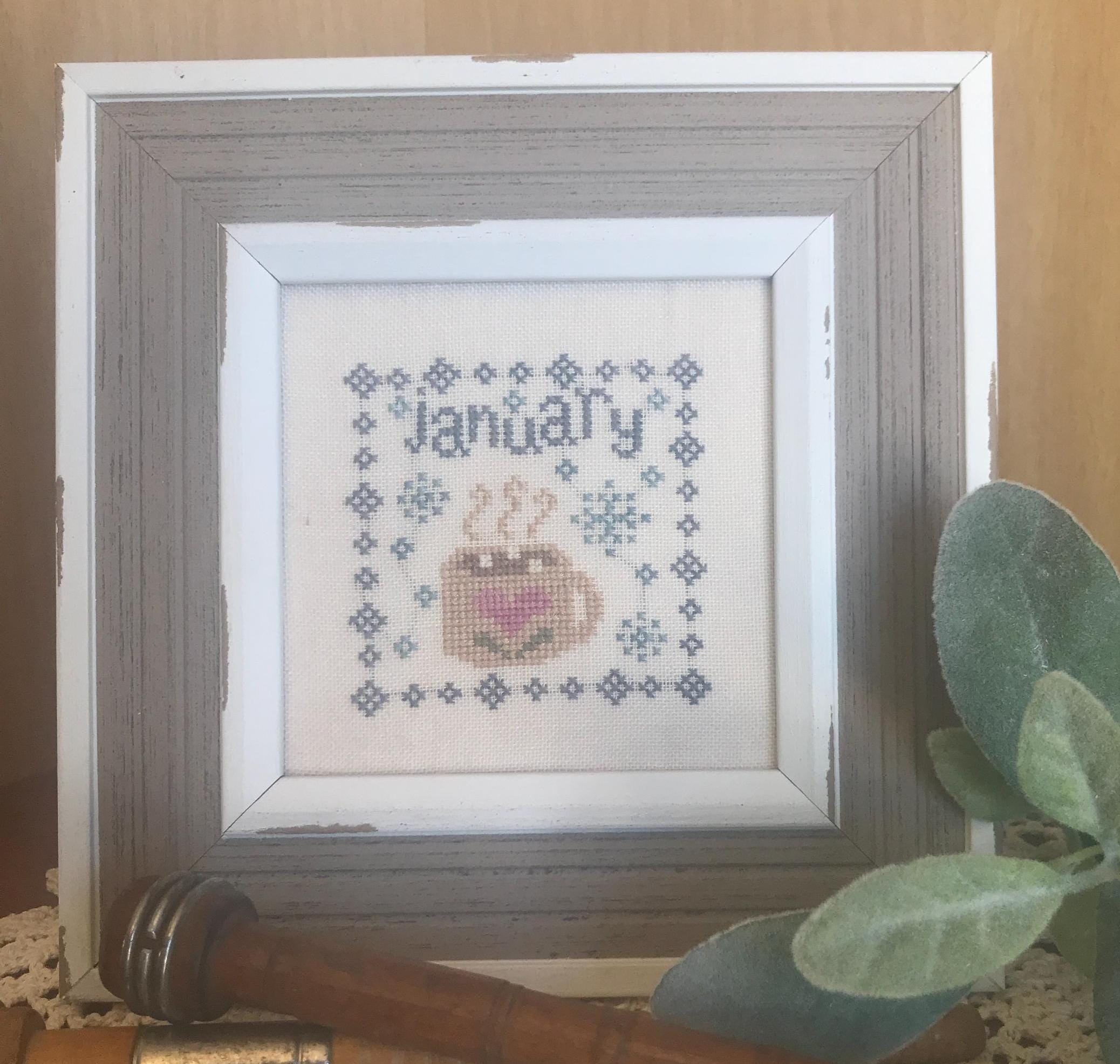 January Patchwork January Squared Cross Stitch Pattern: From the Heart Needleart - Etsy