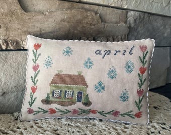 April Cottage Kreuzstichvorlage, digital
