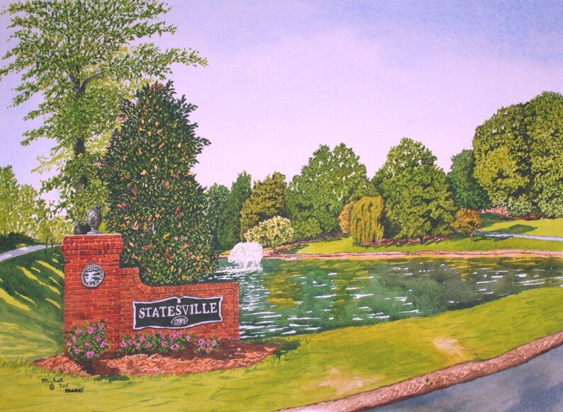 Sullivan Road Lake in Statesville North Carolina Print from Etsy