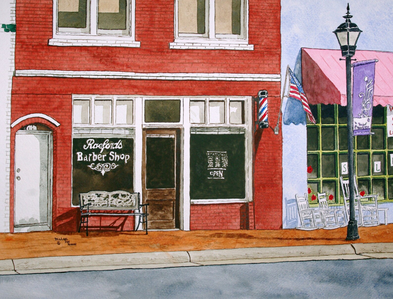 Raeford's Barber Shop in Davidson North Carolina Original Etsy