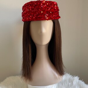 Turbante Zara con lentejuelas rojas/ Gorra / Pañuelo para la cabeza / Moda africana / Vacaciones / Caribe / Verano / Moda / Owambe / Aso-ebi / Estilo Naija /