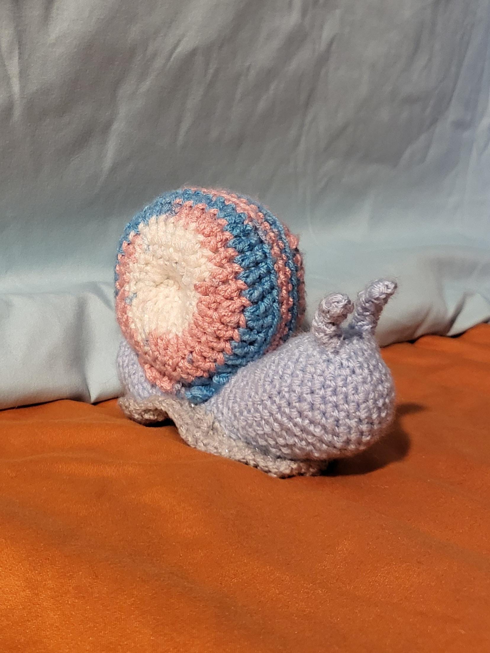 Trans Snail Crochet Decor