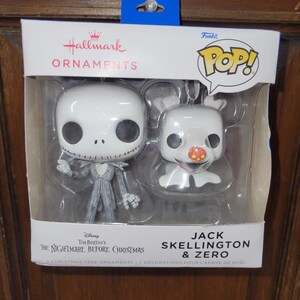 Hallmark Funko Pop! Jack Skellington & Zero Christmas Ornament Set