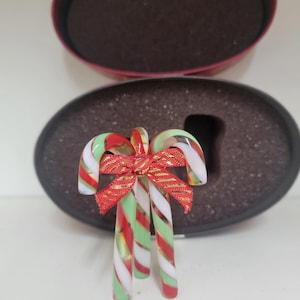 Fitz and Floyd Candy Cane Glass Menagerie Ornament