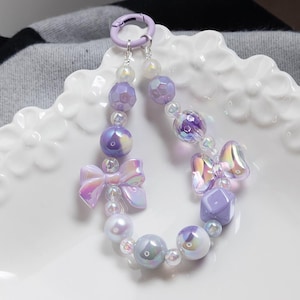 Cute Chunky Phone Chain - Phone Strap - Key Chain - Bag Charms - Phone Strap Charm - Acrylic Beads Wristlet - Camera Charm etc..